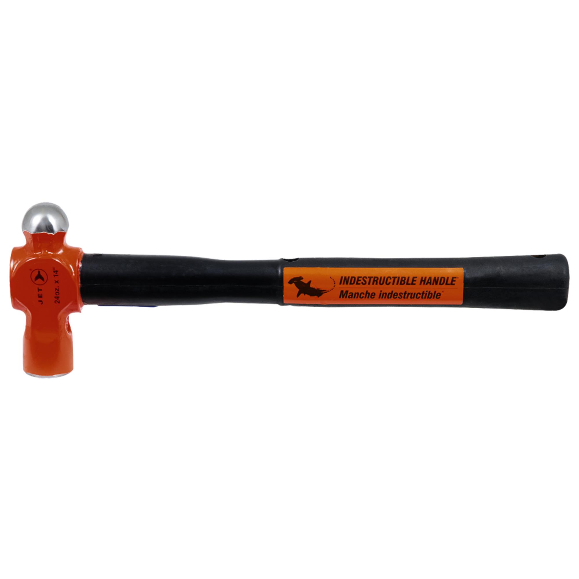 24 oz x 14" Indestructible Handle Ball Pein Hammer - Super Heavy Duty