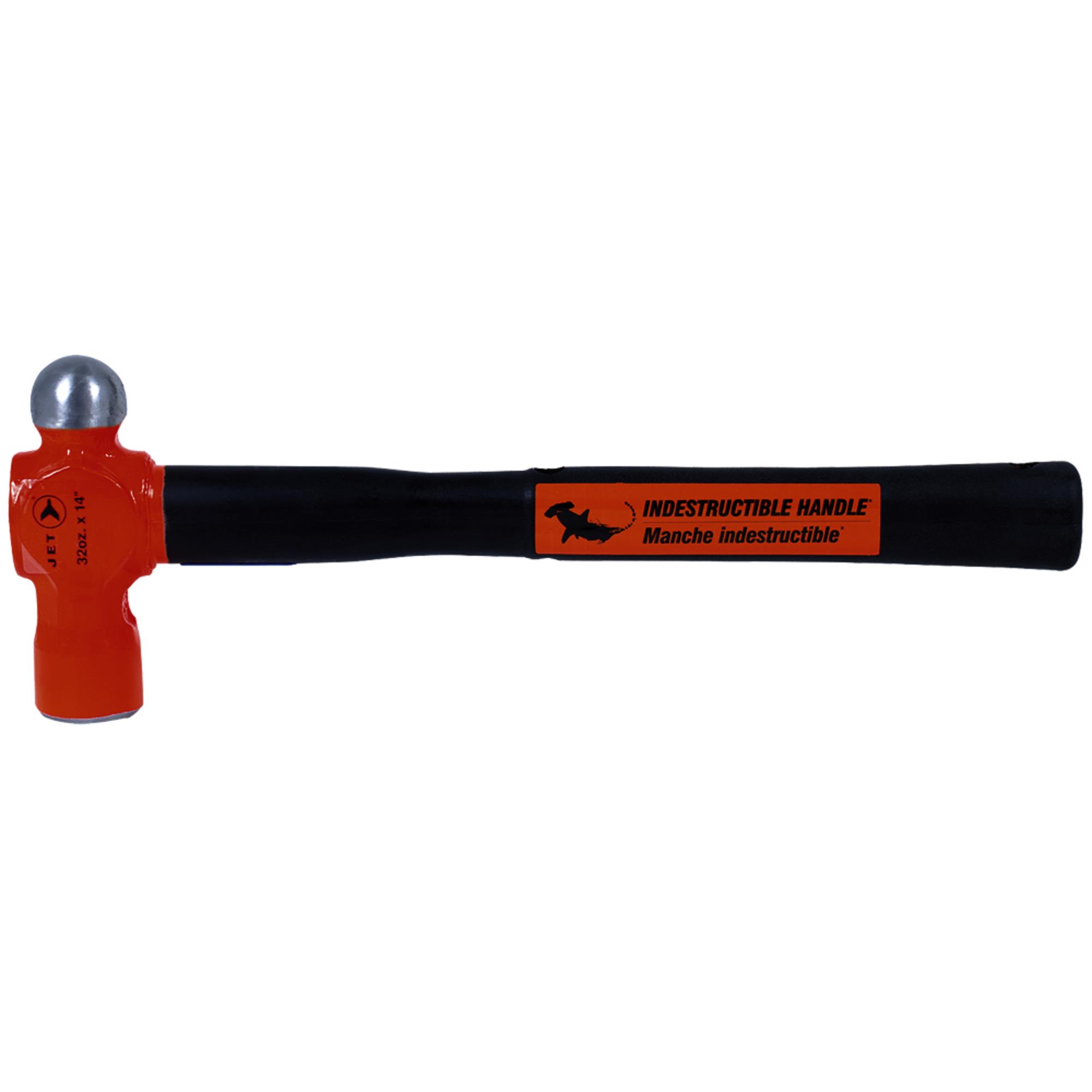 32 oz x 14" Indestructible Handle Ball Pein Hammer - Super Heavy Duty