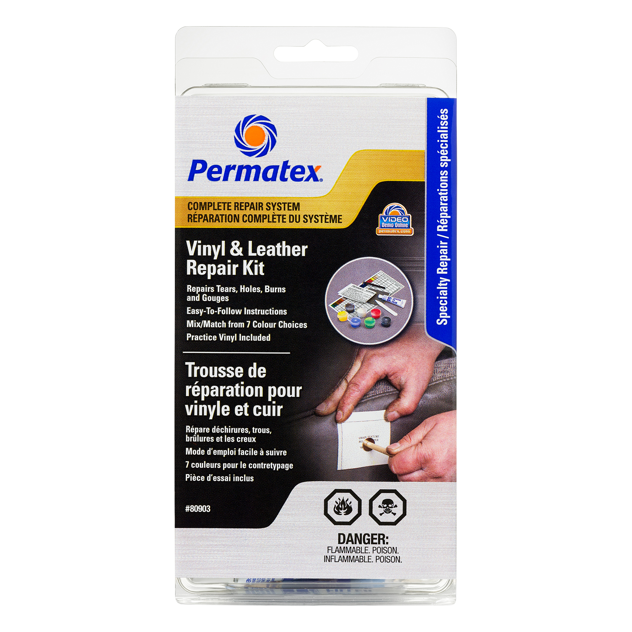 Kit de réparation pour vinyle et cuir Permatex