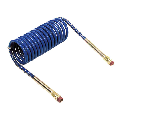 15' Coiled Air Single With 12" Leads, Blue