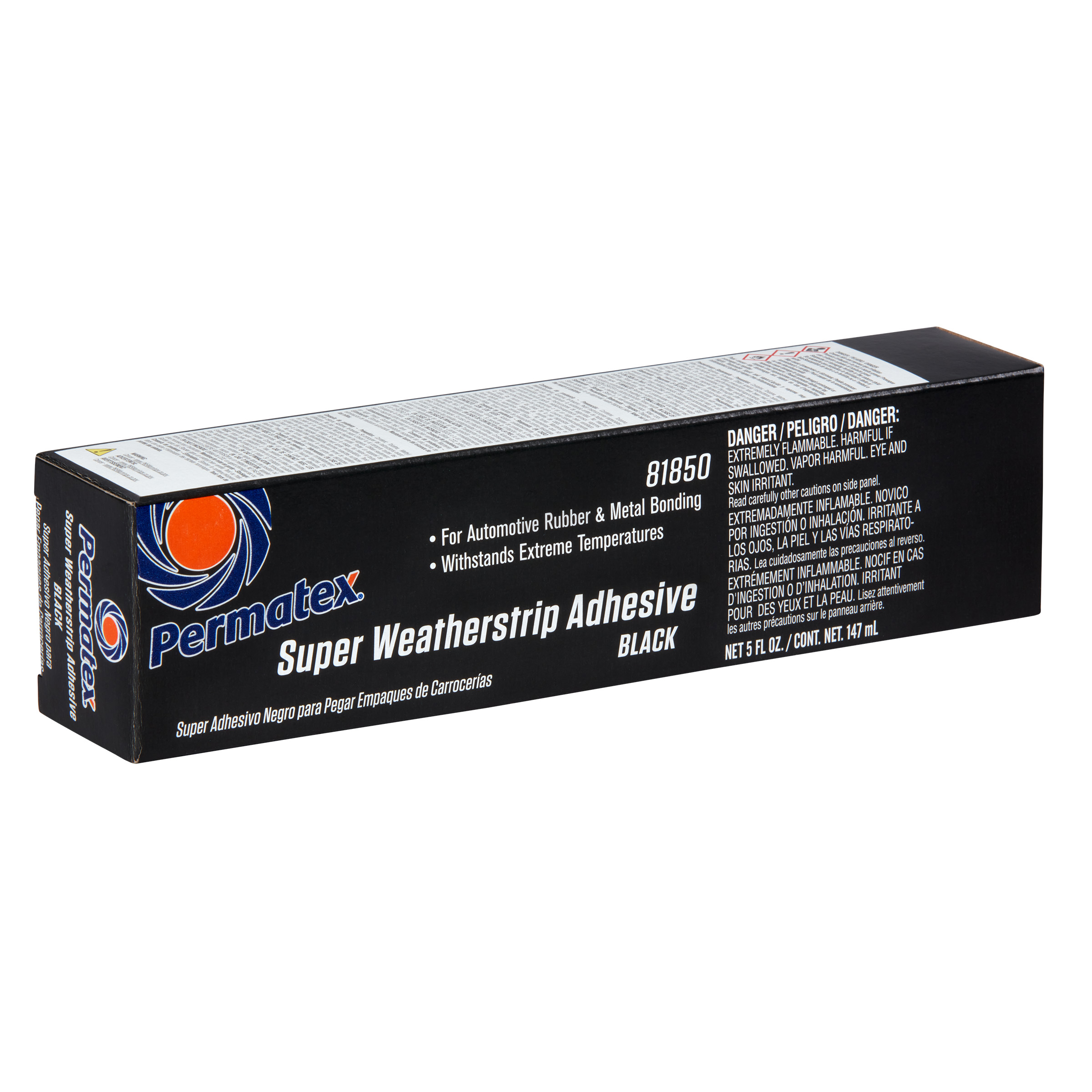 Adhésif Permatex Super Weatherstrip, noir, tube en boîte de 147 ml