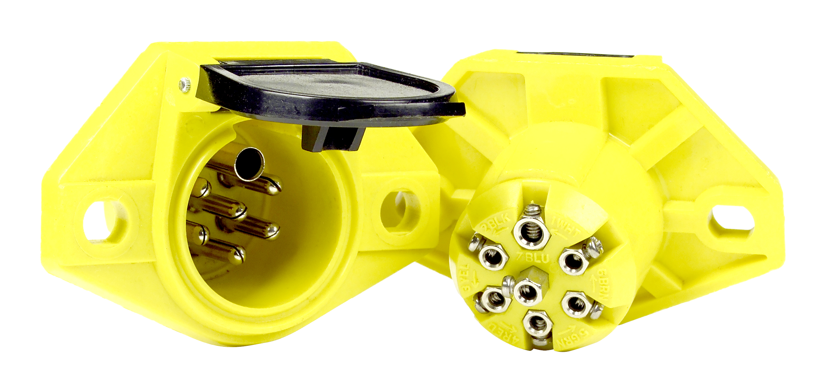 Socket, Iso, Split Pin, 7 Pole, Nylon, Pk 1