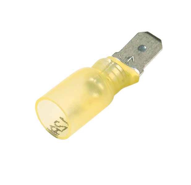 Heat Shrink Male Disconnect, 12-10 Ga, .250", Pk 15