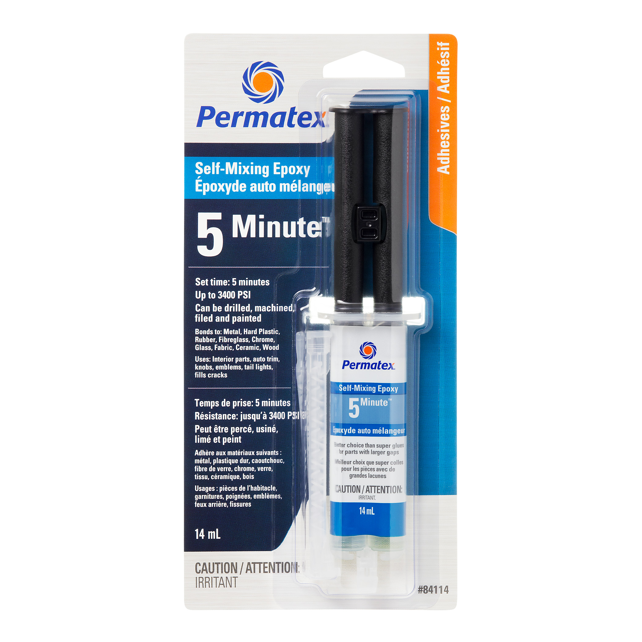 Époxy Permatex Flow-Mix, 5 minutes, seringue de 14 ml