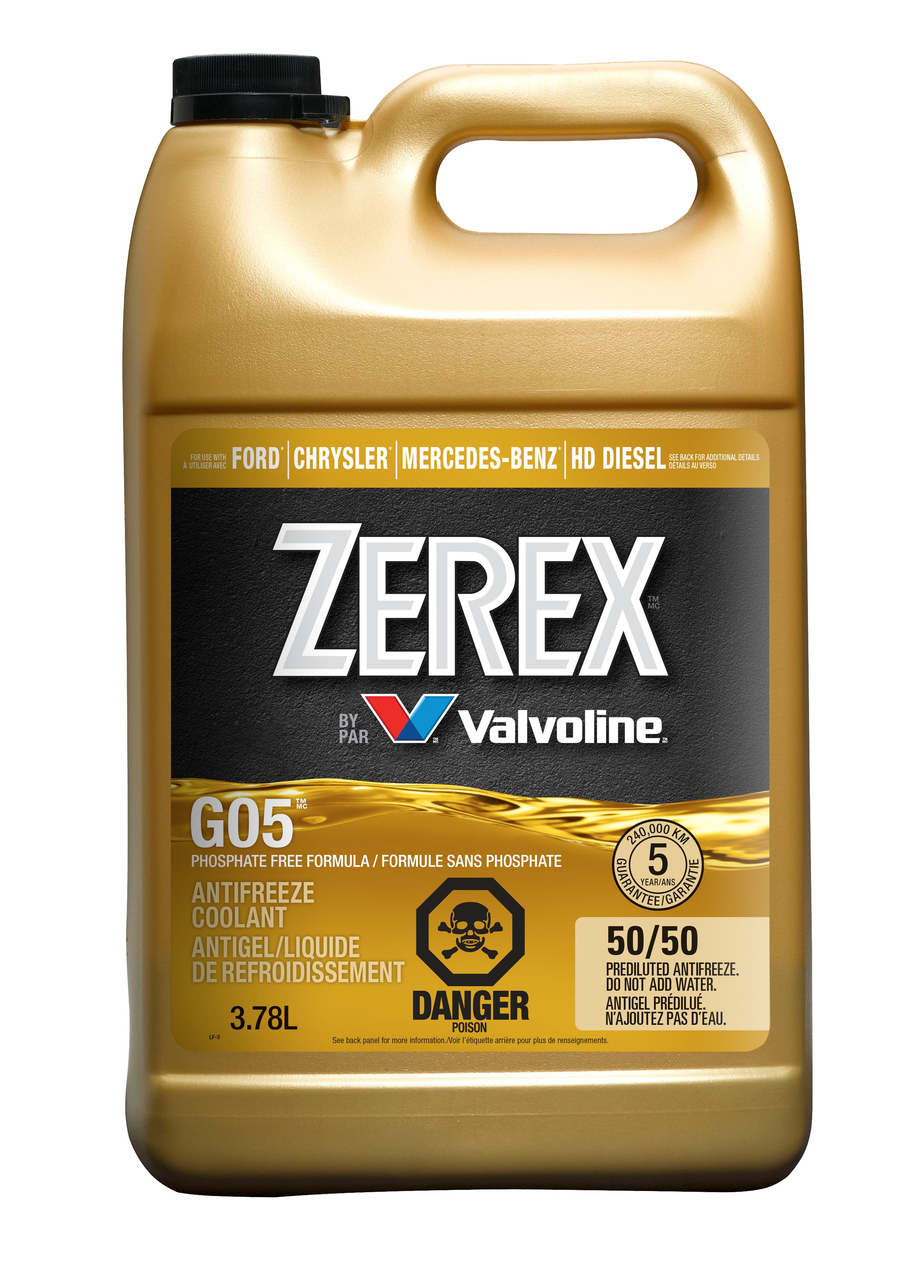 Antigel/liquide de refroidissement Zerex™ G05 50/50 prêt à l'emploi, 3,78 L