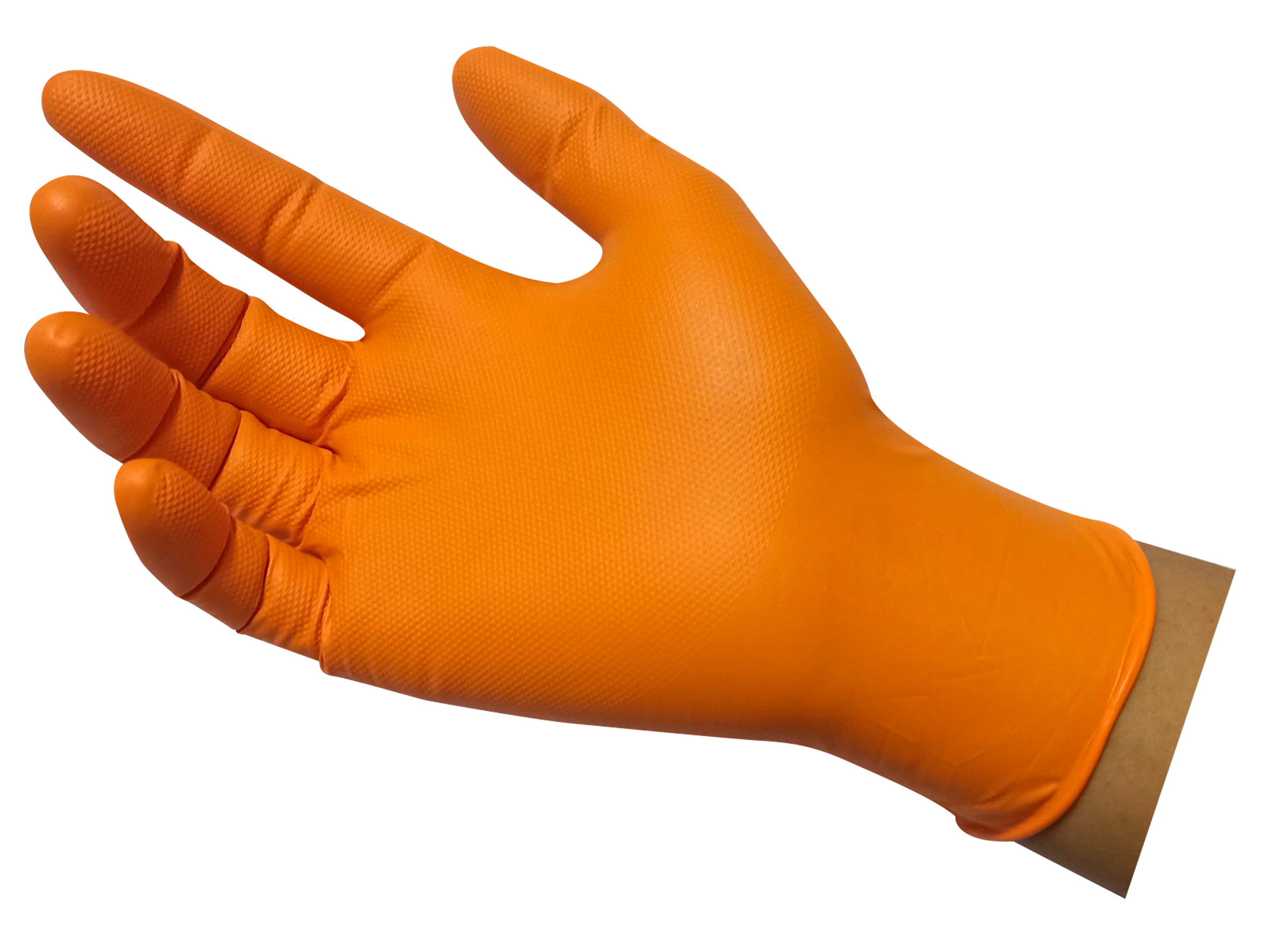 7 Mil Orange Nitrile Gloves 100/Box - Medium