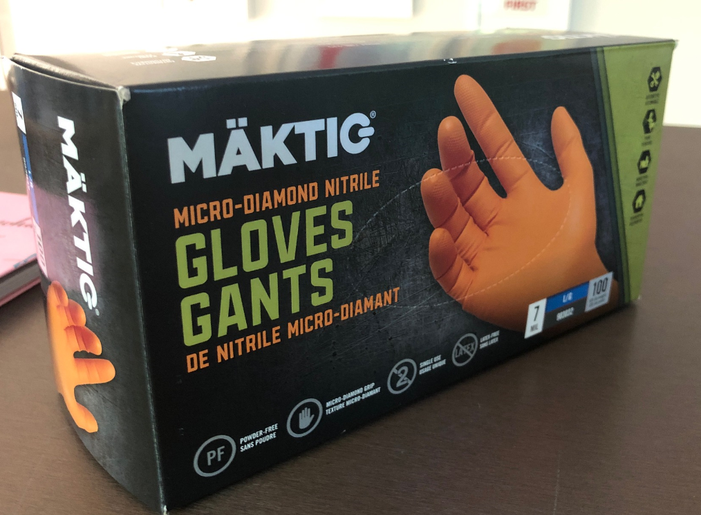 7 MIL Micro-Diamond Nitrile Gloves 100/Box - Size L