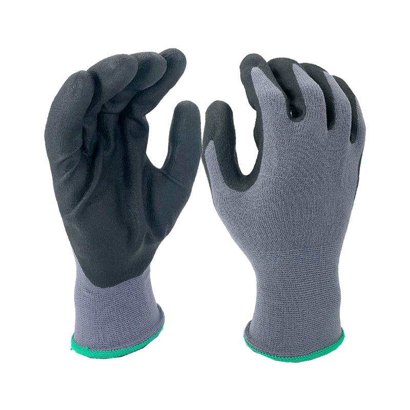 Nitrile Foam Palm-Coated Work Gloves - Large