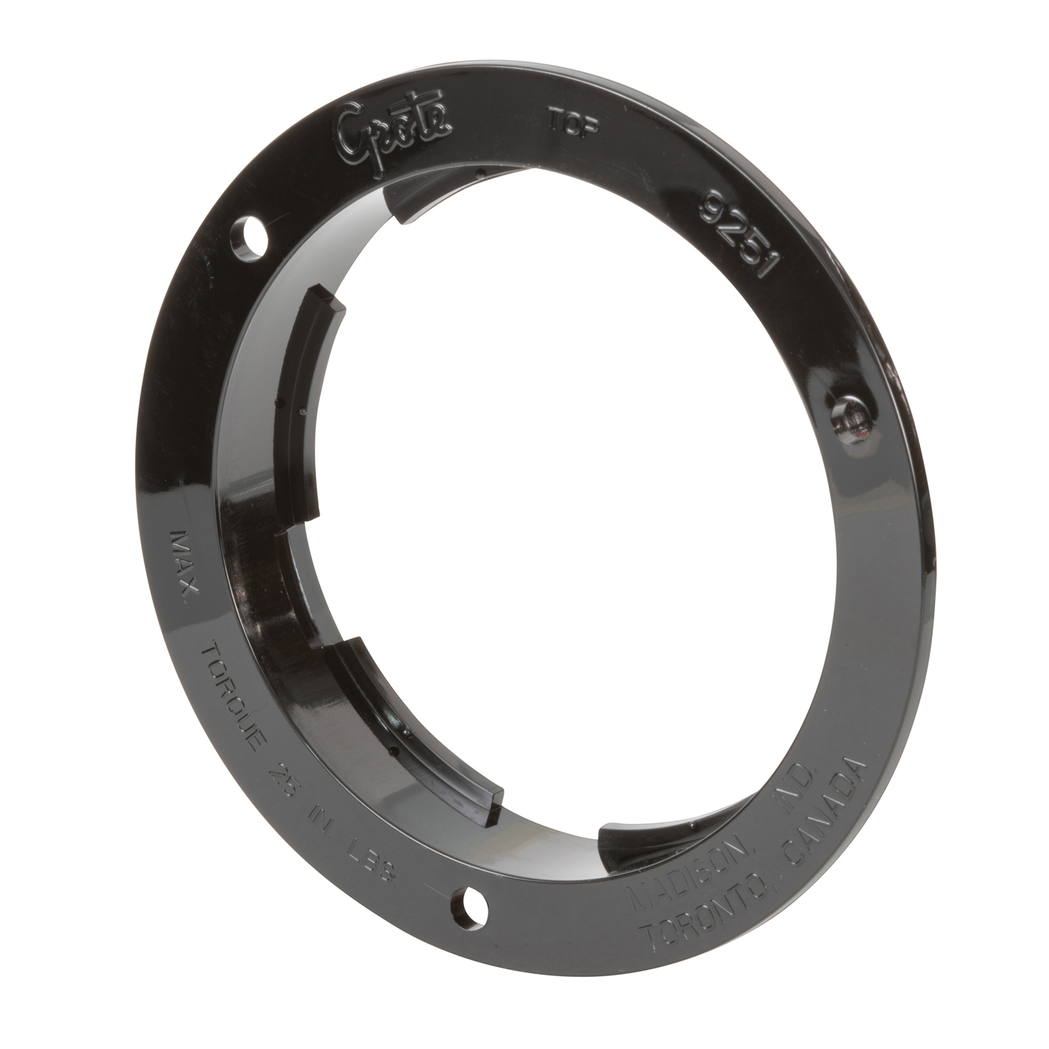 Grommet, 4", Black, Theft-Resistant Flange