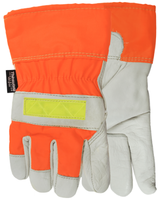Winter Flashback Lined Hi-Vis Cowhide Leather Combo Gloves - M