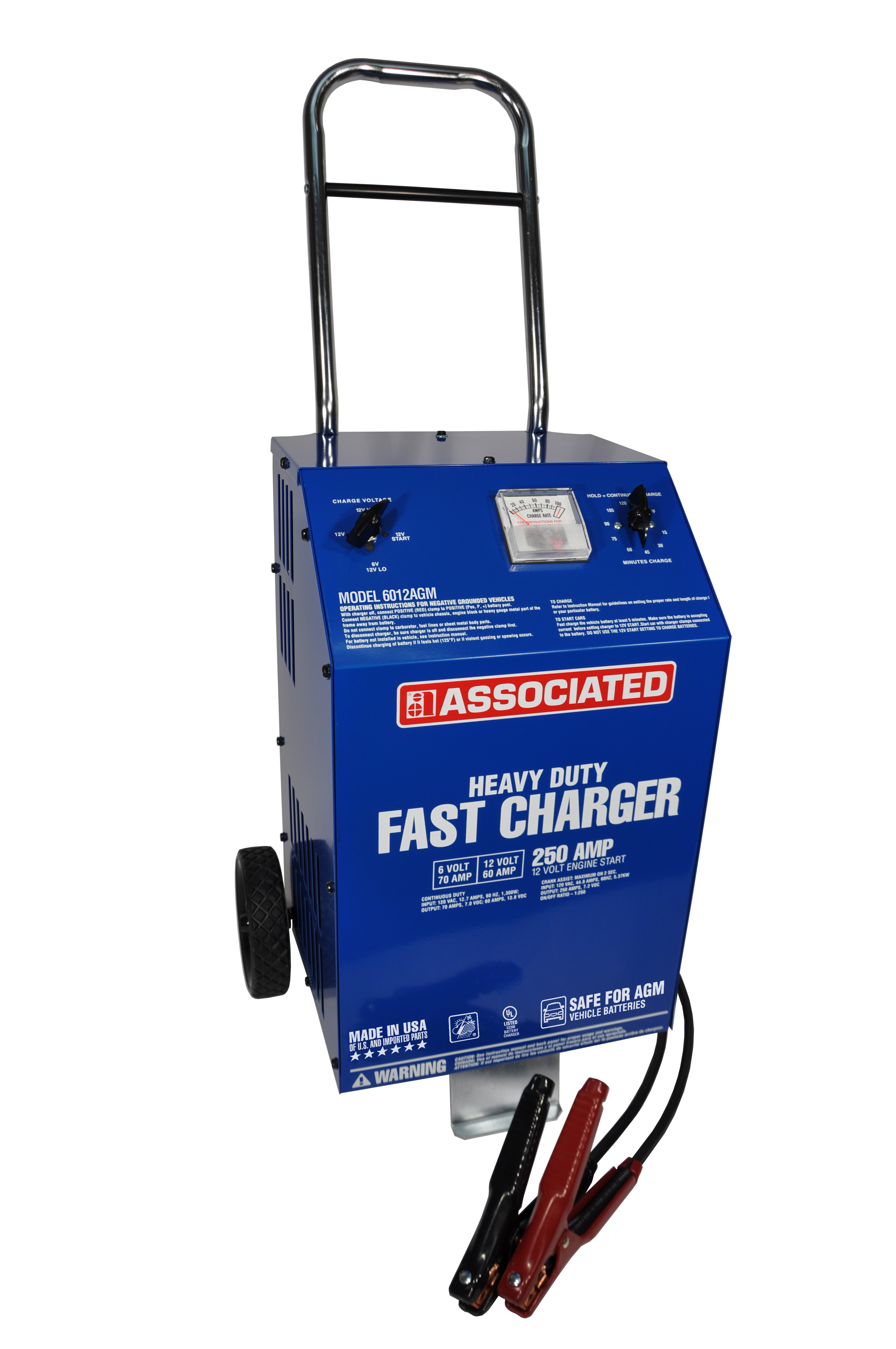 Associated 6/12V Wheeled Professional Charger. 70/60 A. AGM safe