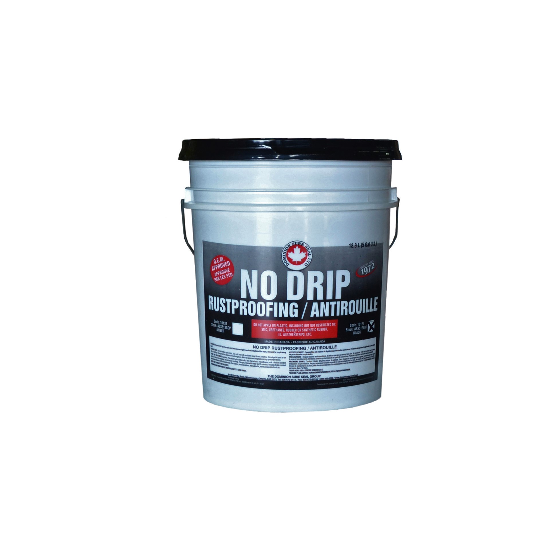 No Drip Rust Proofing - Black 20 L/5gal Pail