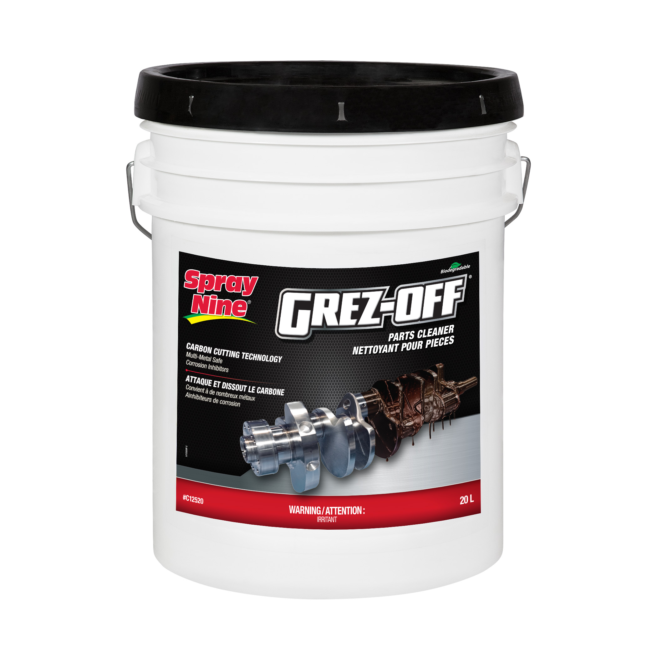 Nettoyant pour pièces Spray Nine® Grez-Off, seau de 20 l