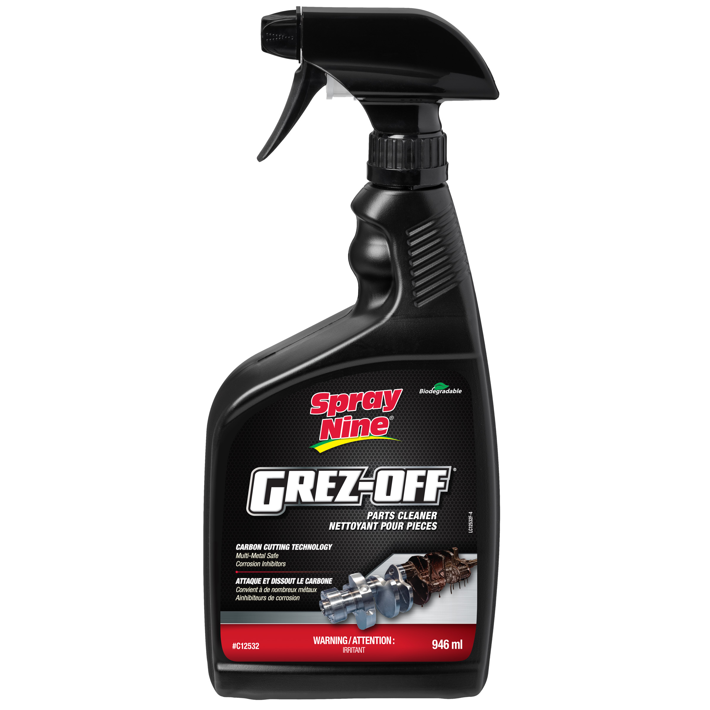 Nettoyant pour pièces Spray Nine® Grez-Off, bouteille de 946 ml