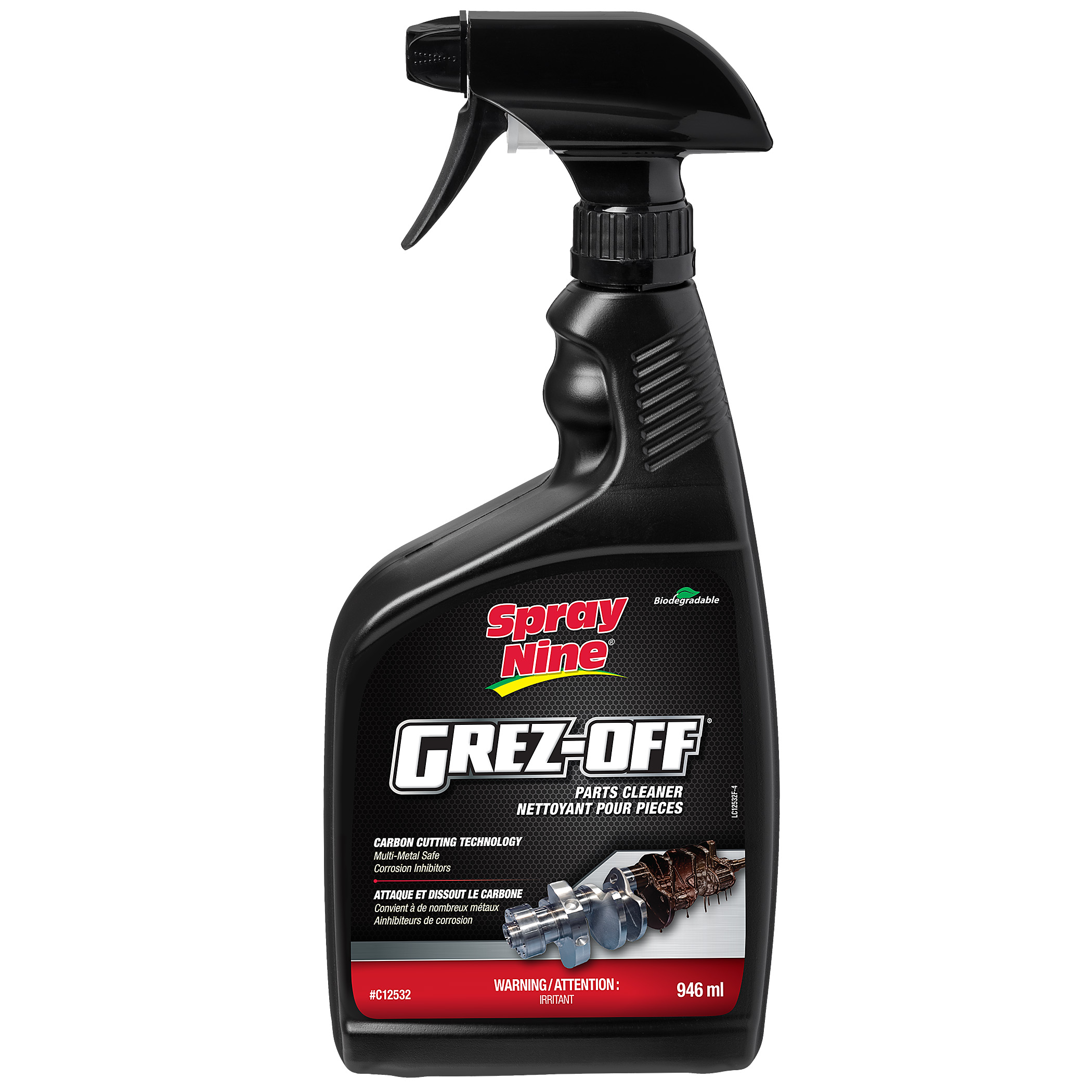 Nettoyant pour pièces Spray Nine® Grez-Off, bouteille de 946 ml