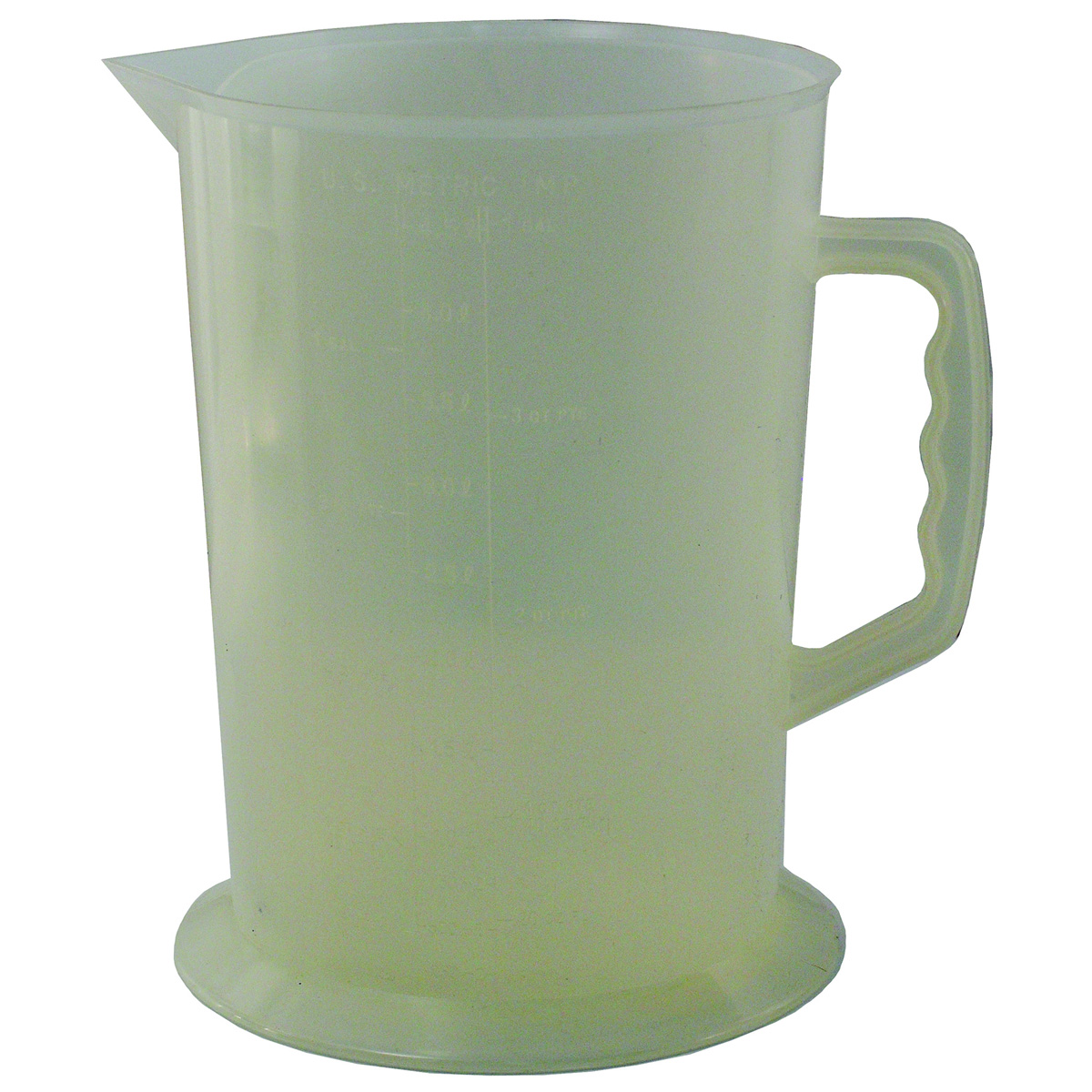 Récipient à mesurer calibré de 155 oz avec couvercle
