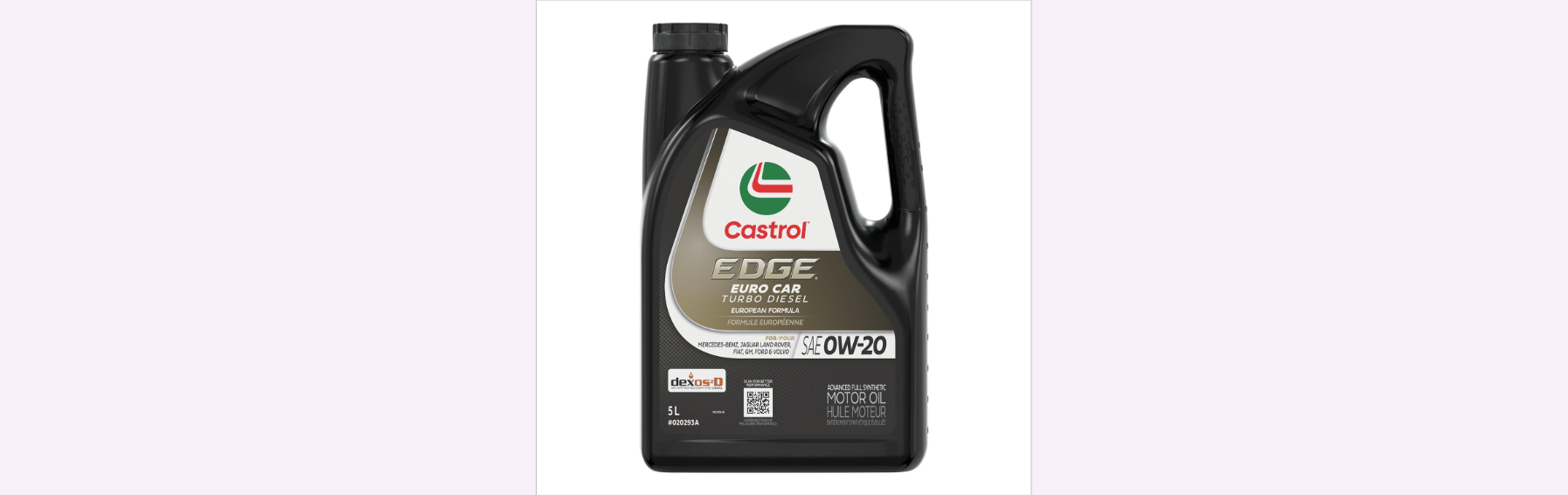 Huile moteur entièrement synthétique EDGE® EURO Turbo Diesel 0W-20 Advanced, 5 L