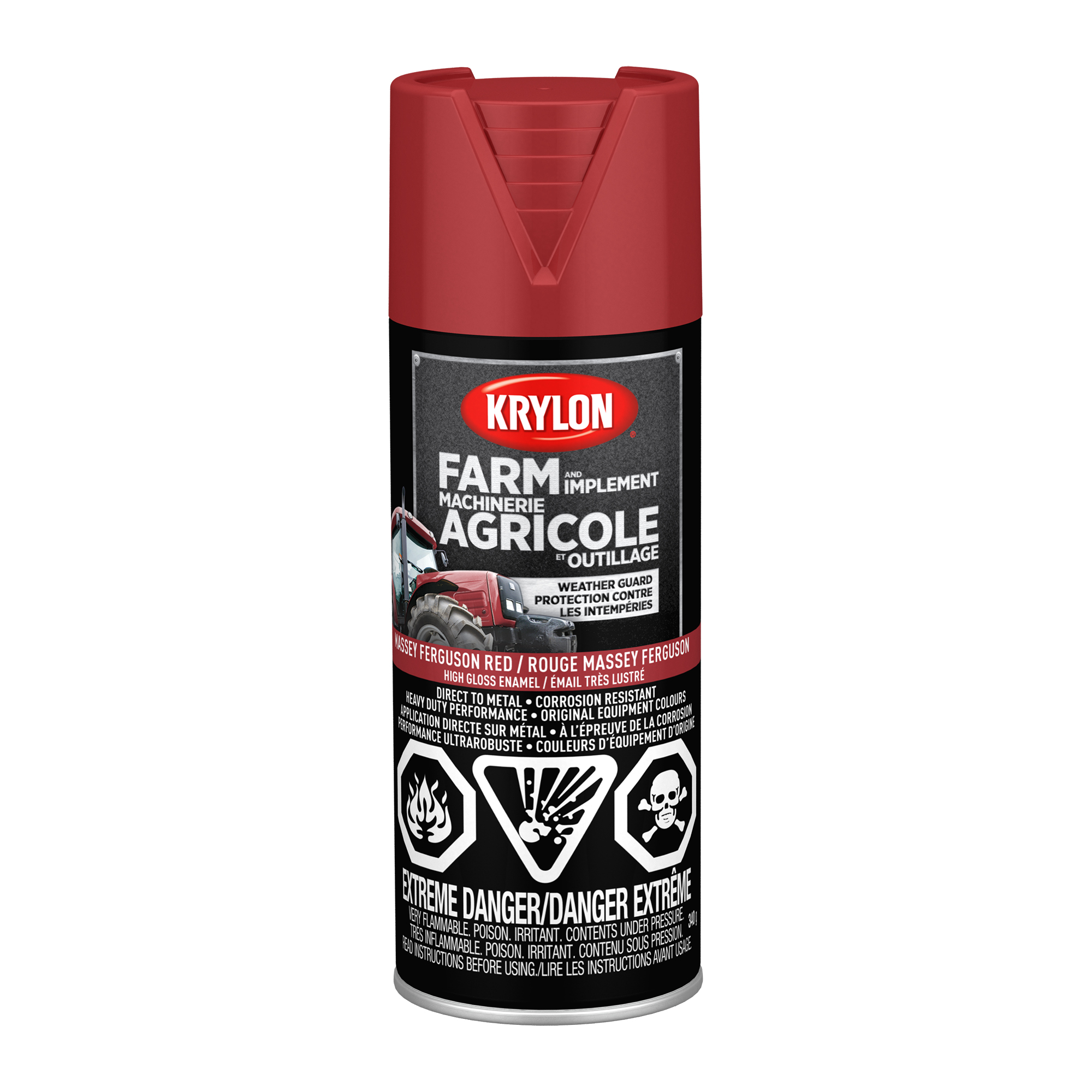 Farm & Implement Spray Paint Single 340 g Paint High Gloss Massey Ferguson Red