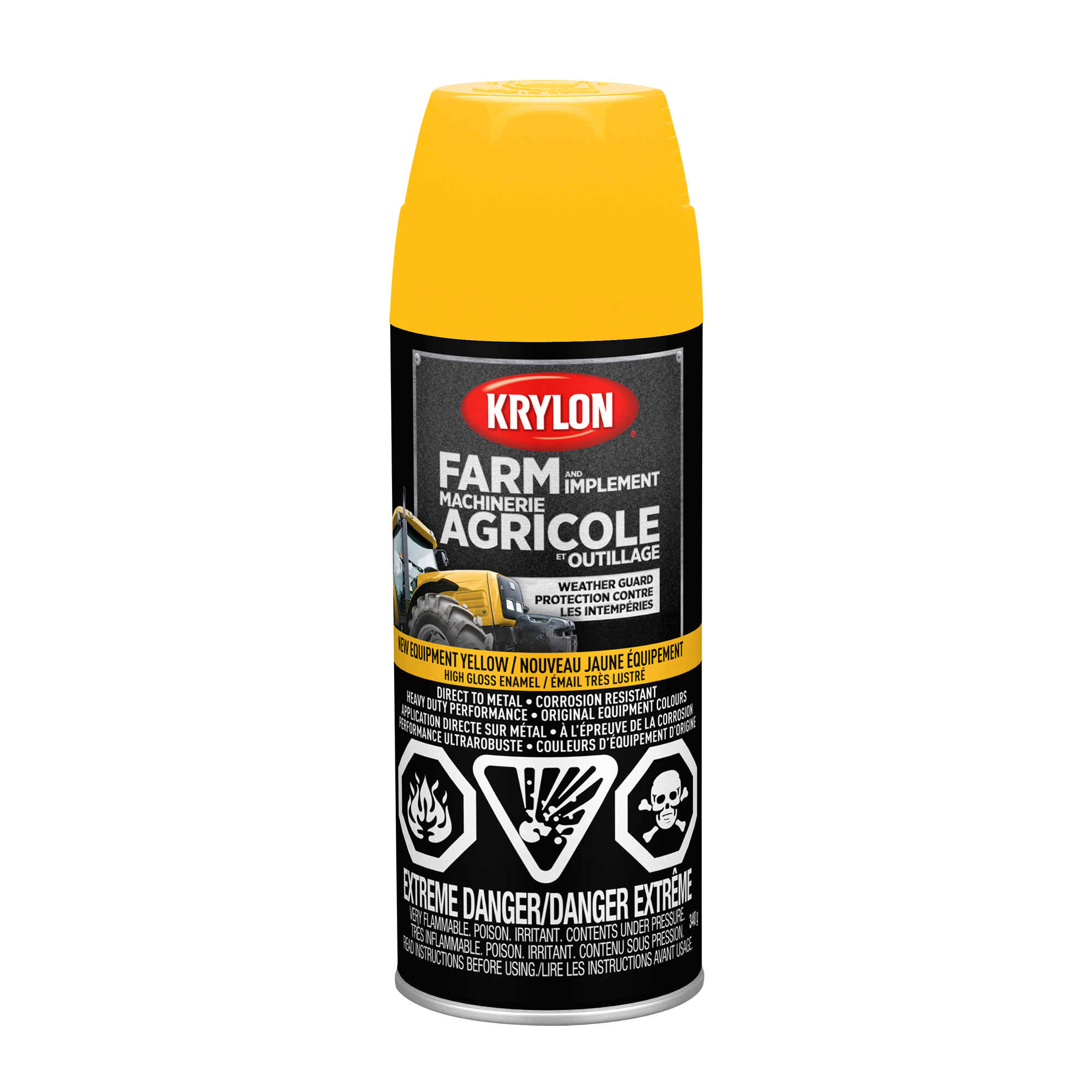 Farm & Implement Spray Paint Single 340 g Paint High Gloss New Equipment Yellow