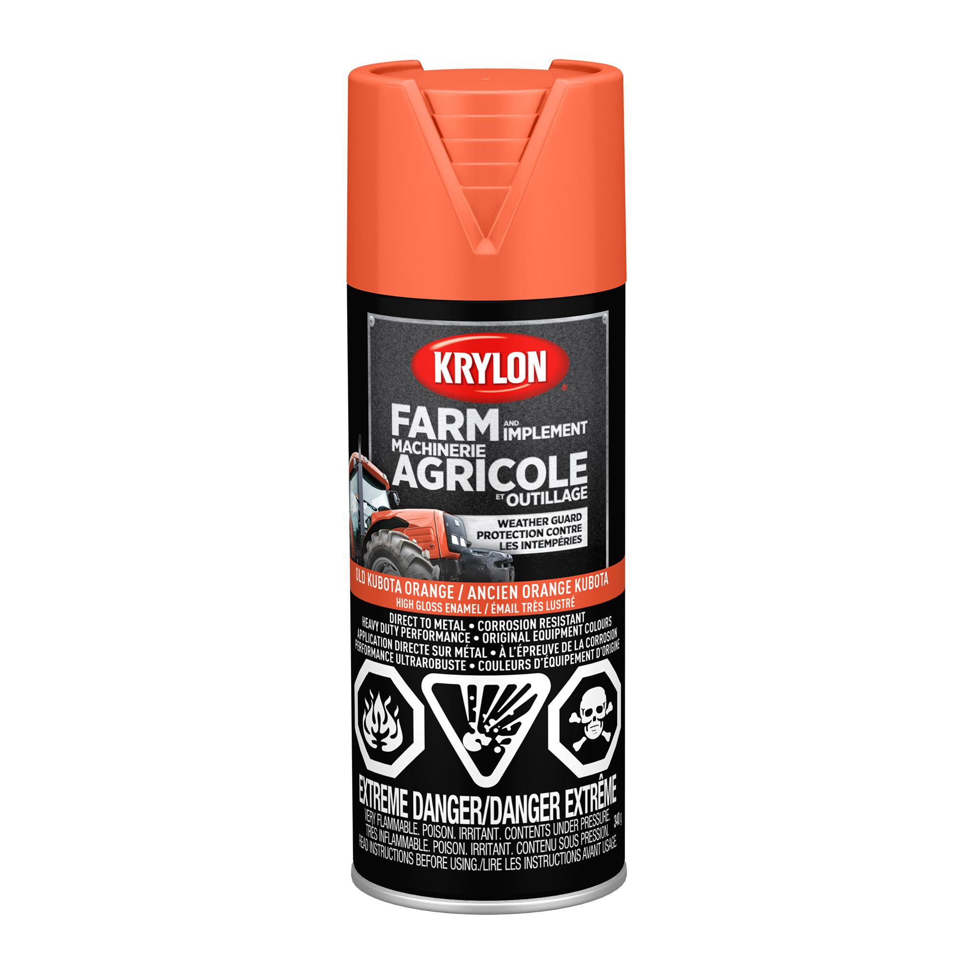 Farm & Implement Spray Paint Single 340 g Paint High Gloss Old Kubota Orange