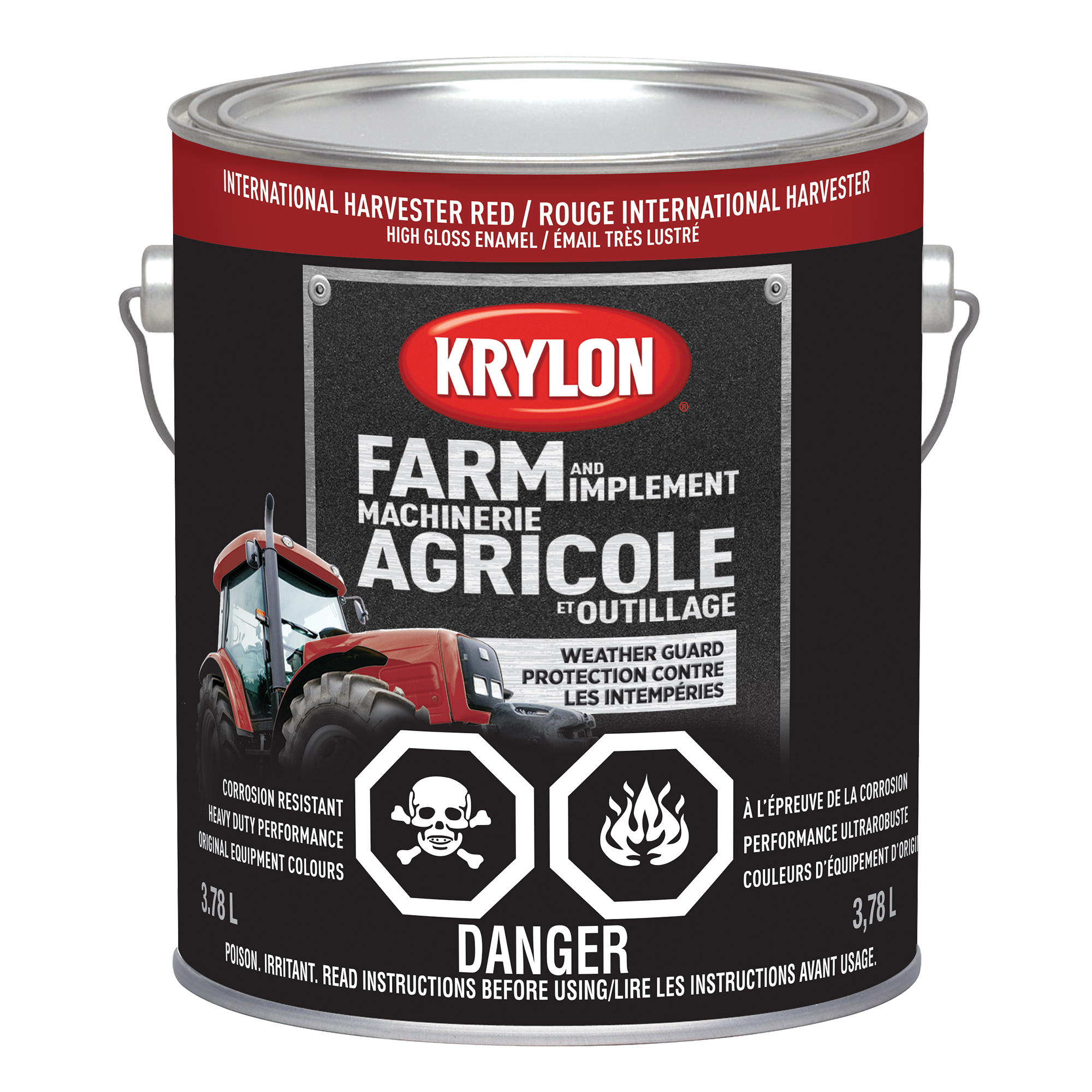 Farm & Implement Paint Brush On Single 3.78 L Paint High Gloss International Harvester Red
