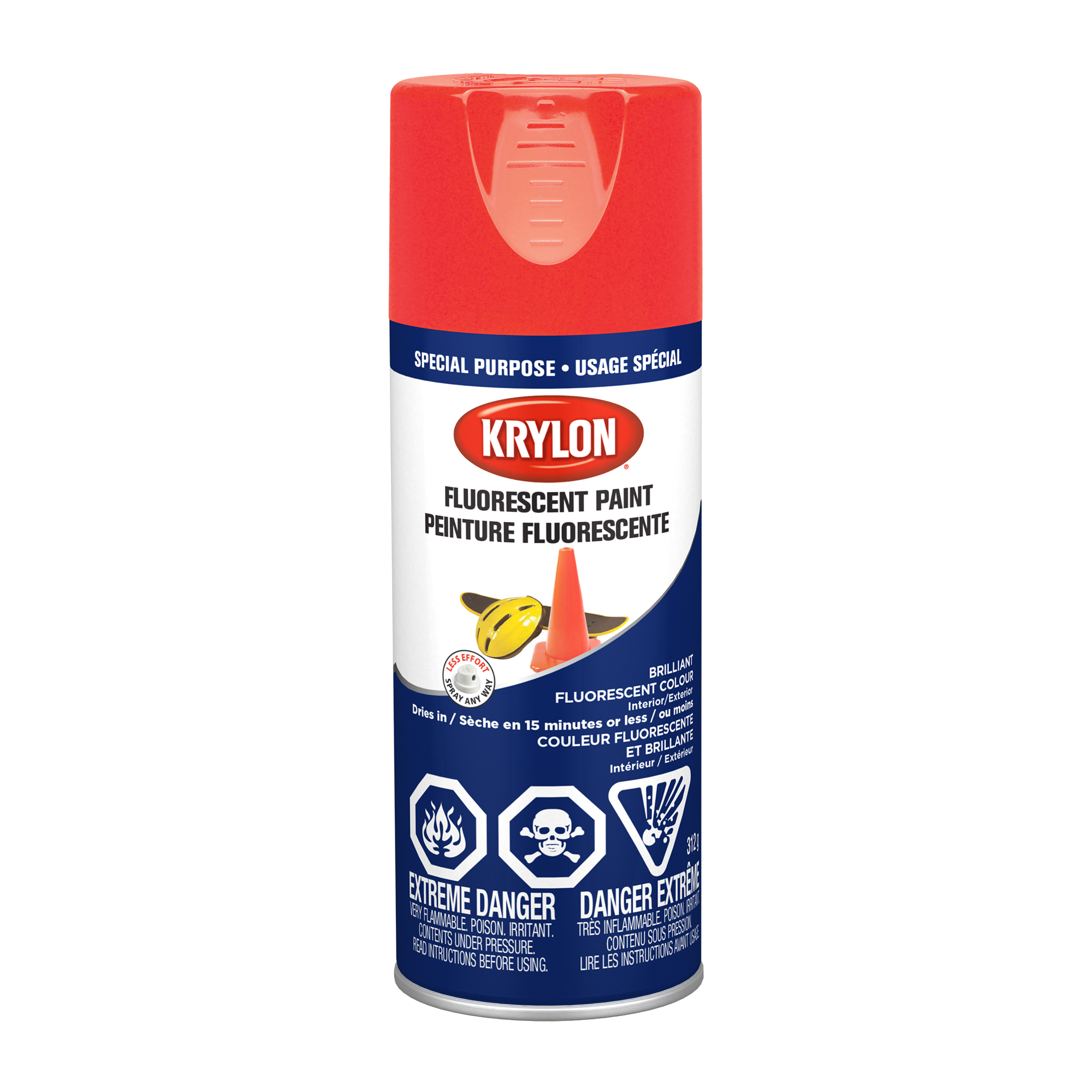 Fluorescent Paint Single 312 g Paint Red Orange
