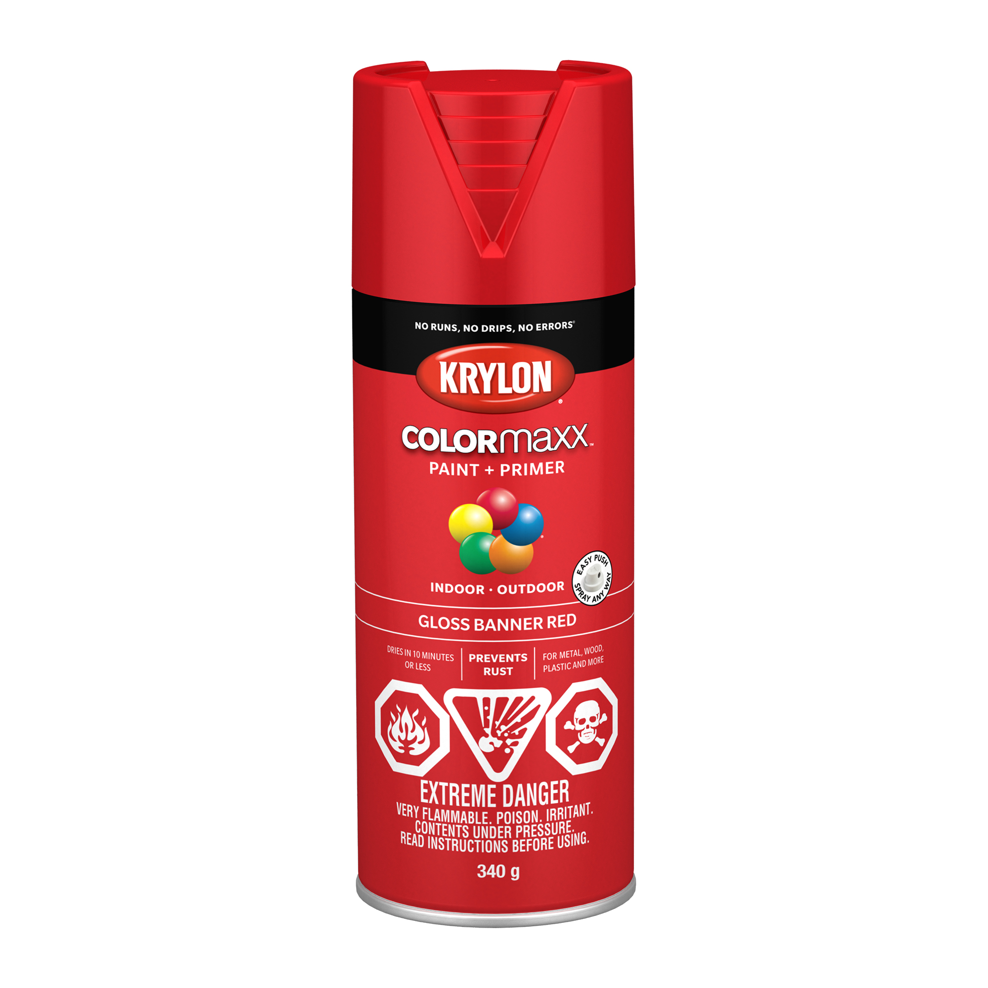KRYLON® COLORmaxx™ Paint + Primer Gloss Banner Red - 340 g