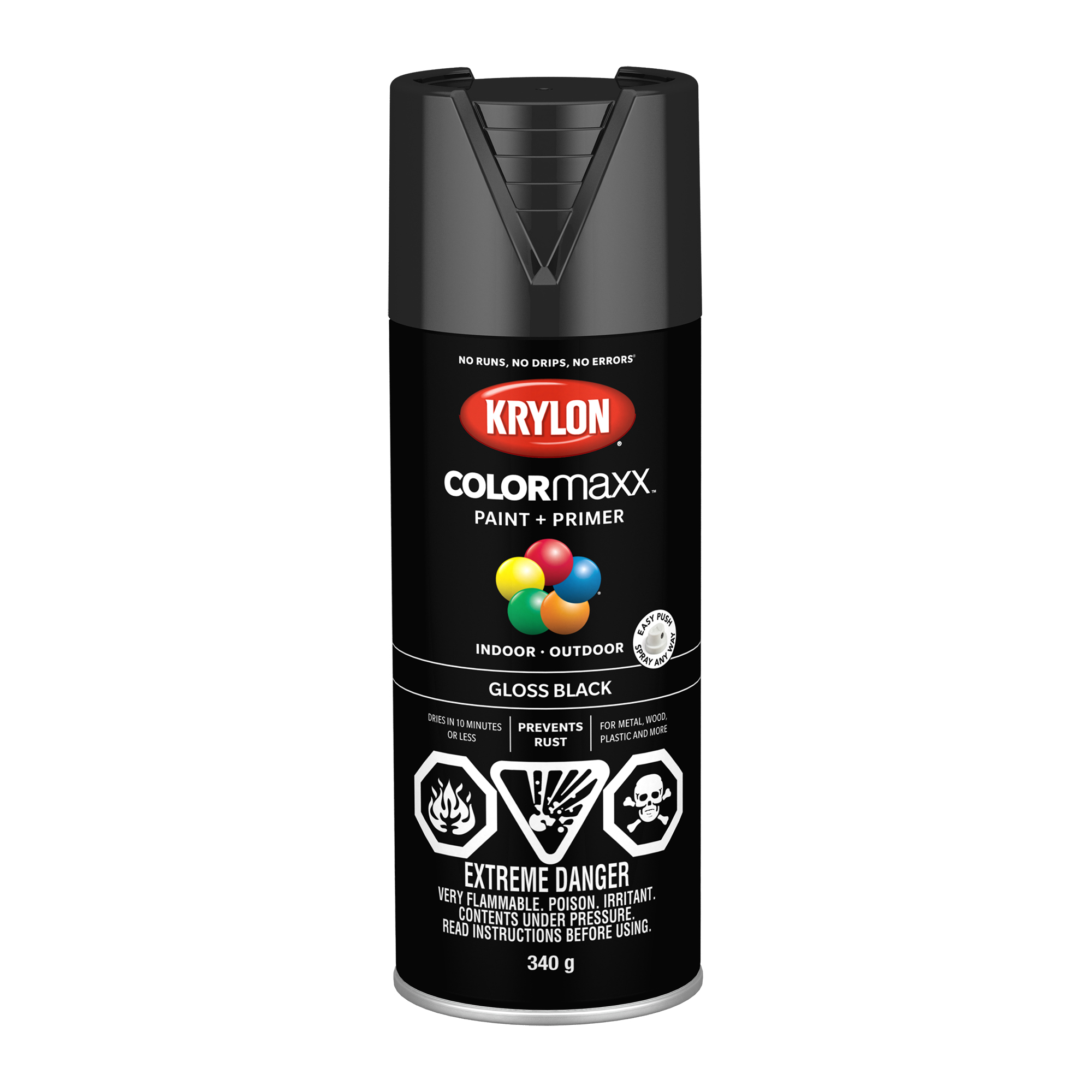 COLORmaxx™ Paint + Primer Single Gloss Black - 340 g