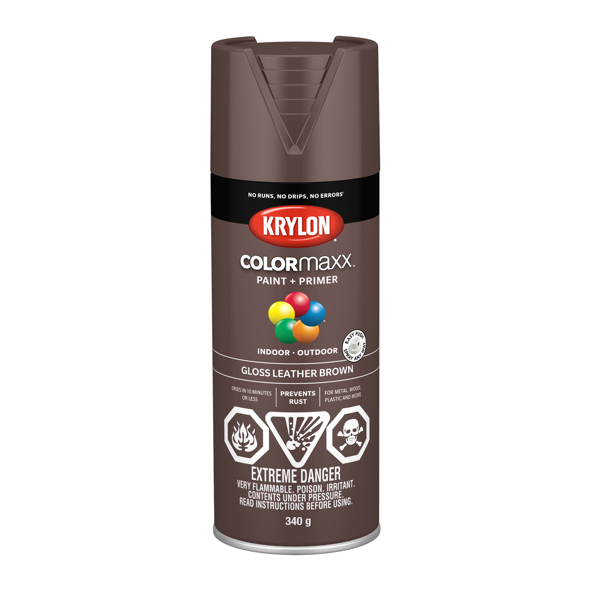 KRYLON® COLORmaxx™ Paint + Primer Gloss Leather Brown - 450 g