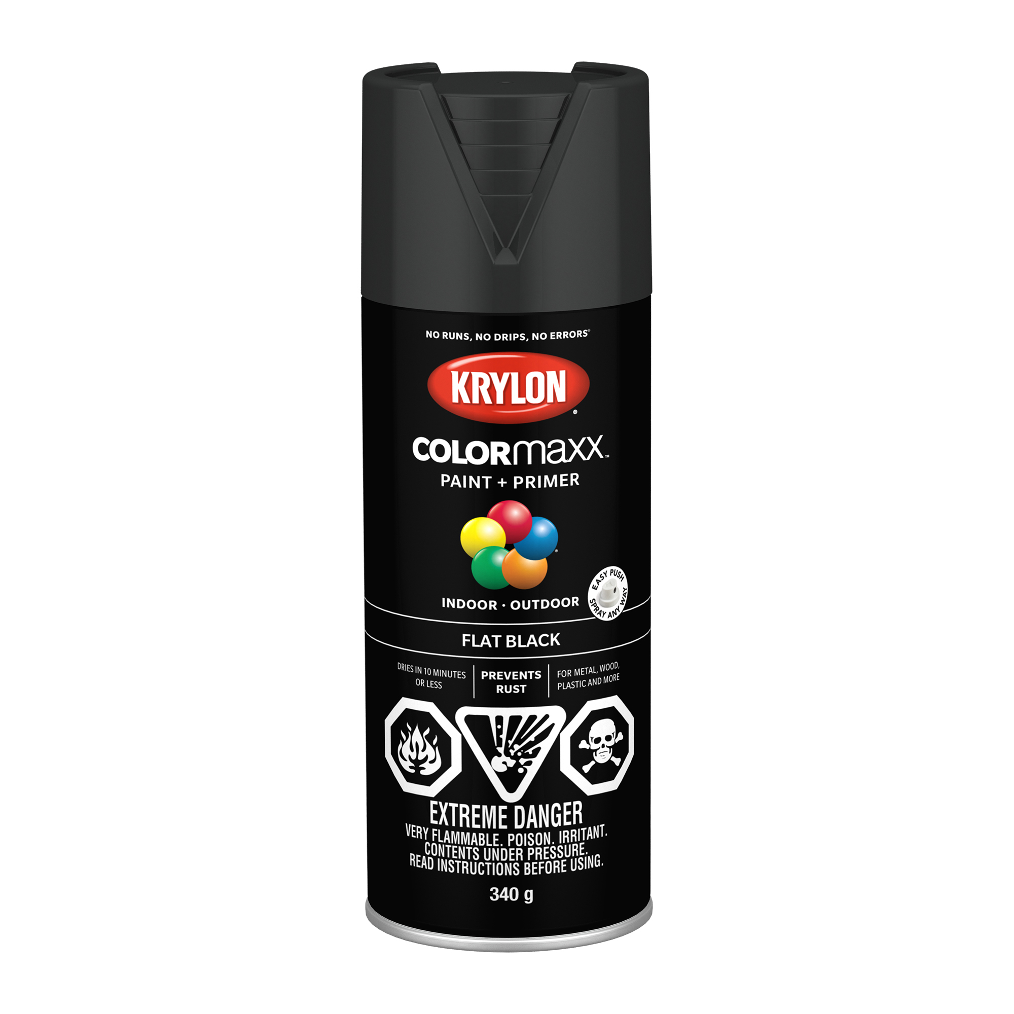 COLORmaxx™ Paint + Primer Single Flat Black - 340 g
