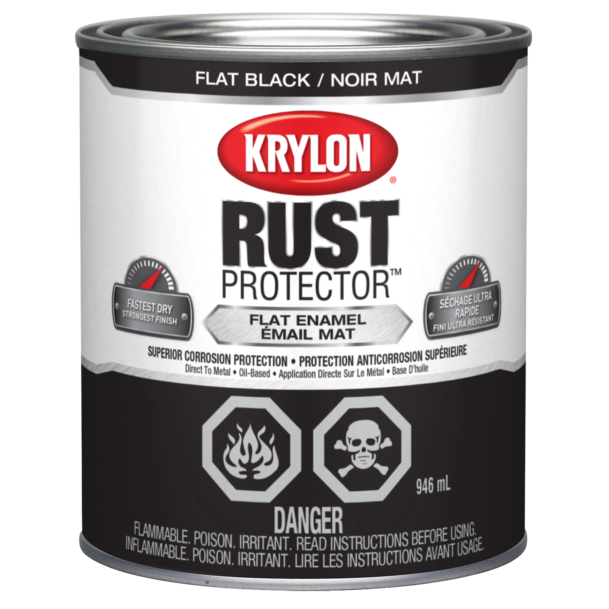 Rust Protector™ Brush On Enamel Single Flat Black - 946 ml