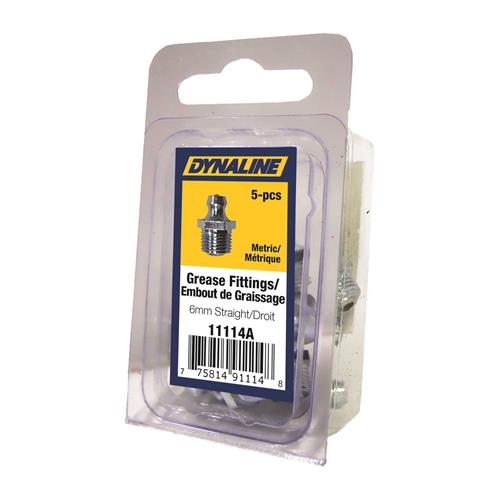 Raccord de graissage M6 droit 6 mm droit - 100 par paquet