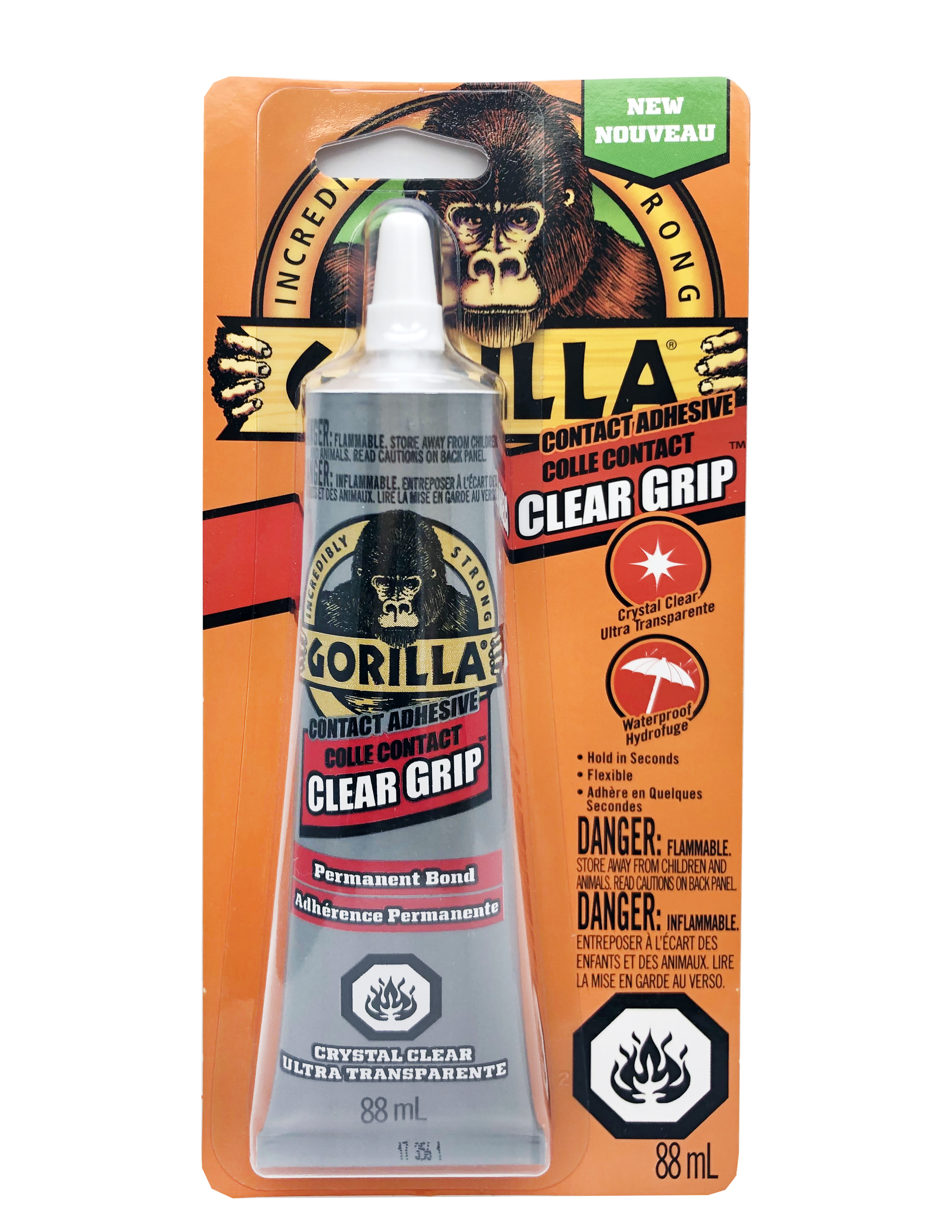 GORILLA CLEAR GRIP 88ML TUBE 6PC DISP(EN/FR)