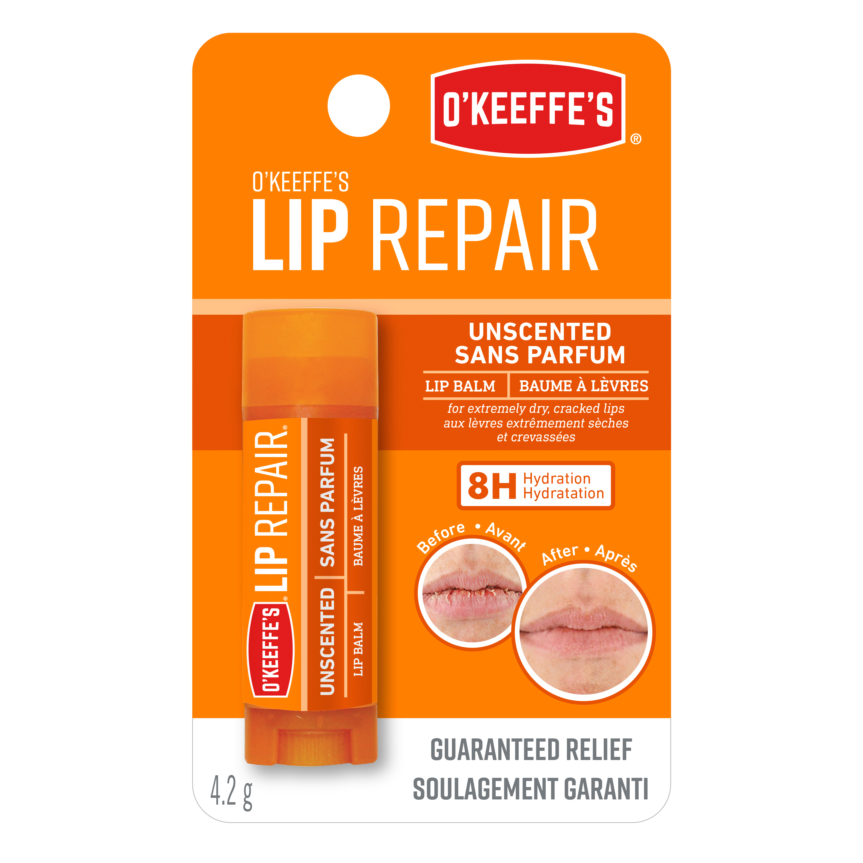 O'KEEFFE'S LR STICK UNSCENTED 4.2G 6PC DISP EN/FR