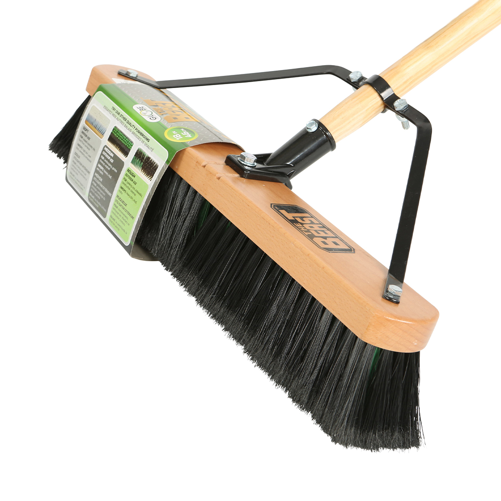 18" Assembled Wood Block Contractor push broomMedium
