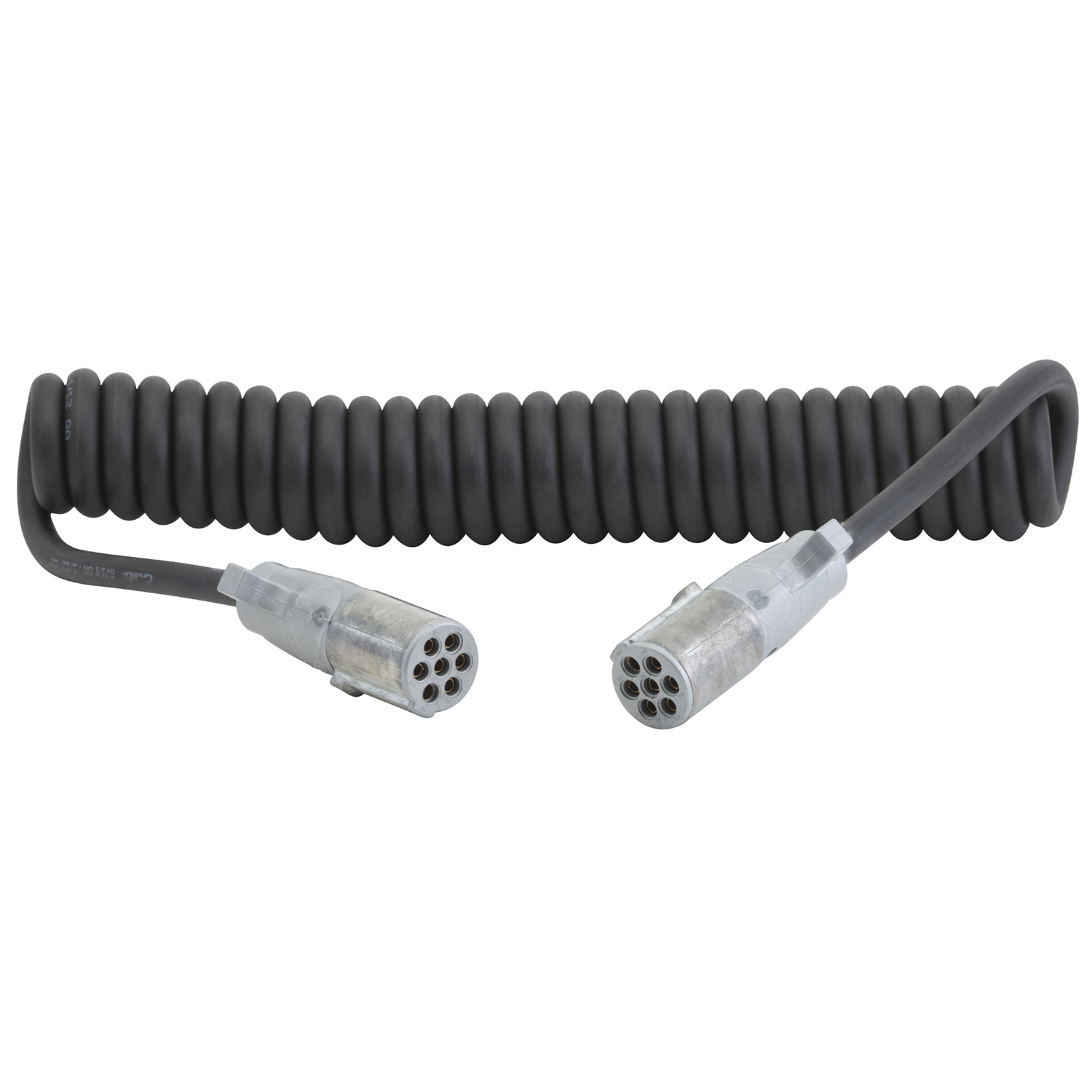 Trailer Wiring, Coil Cord, 15', Black, Economy, 1/12, 6/14