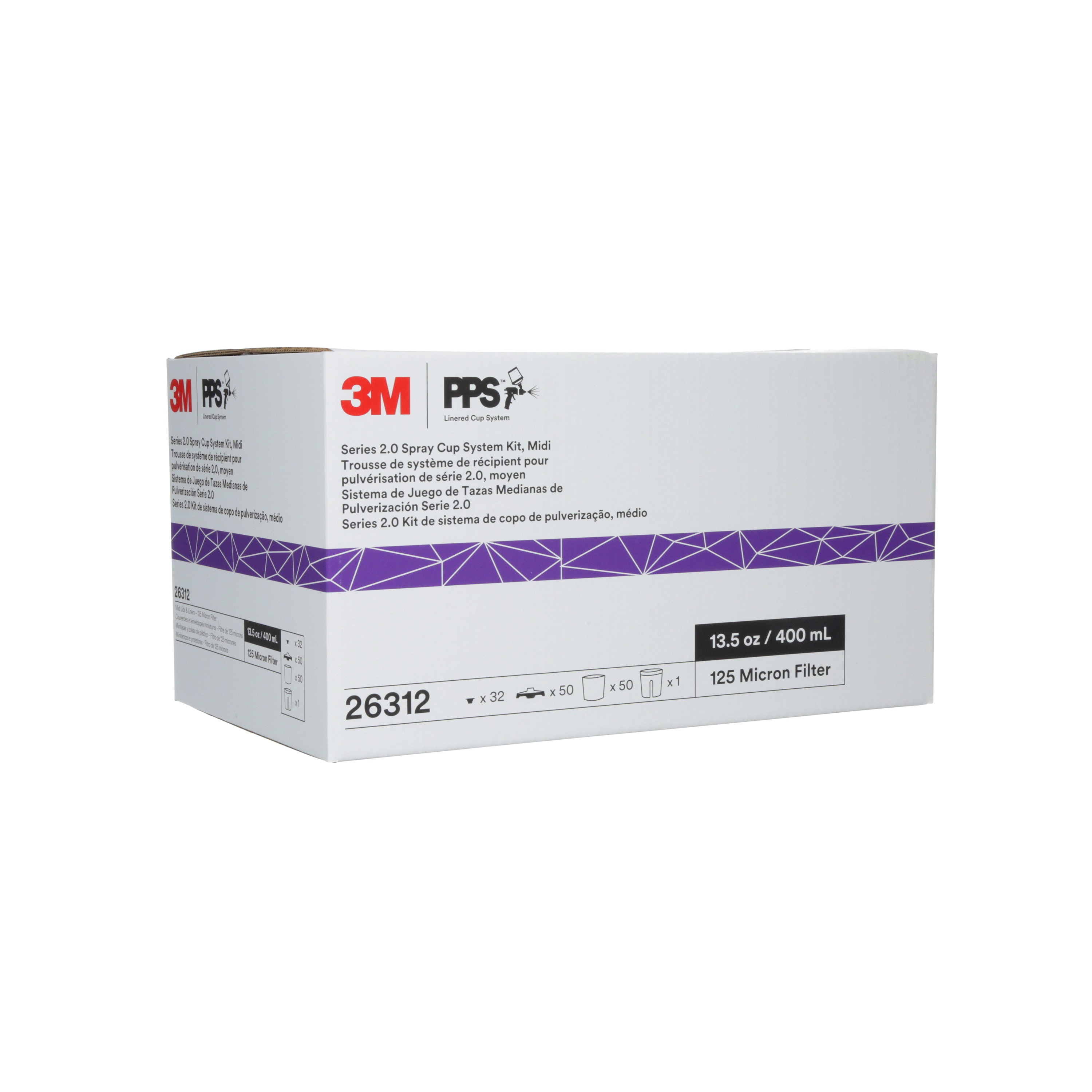 3M™ PPS™ Series 2.0 Midi Cup System Kit, 125U, (400 mL)