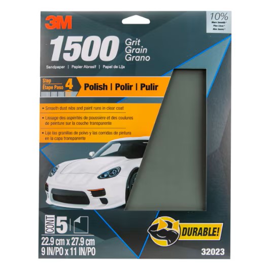 Wetordry™ Sandpaper 9 x 11-in 1500 Grit - 5 per Pack