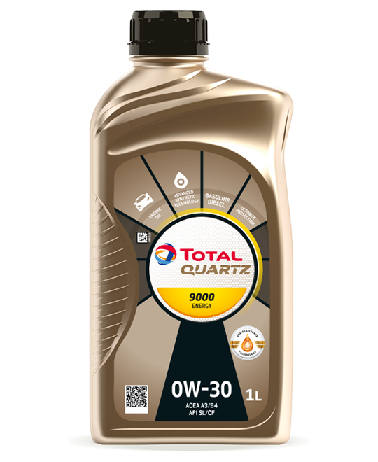Huile synthétique multigrade QUARTZ 9000 ENERGY 0W-40 pour essence et diesel de première qualité, 1 L