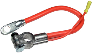 Câble de batterie rouge à montant supérieur 4 AWG de 65 po avec fil conducteur