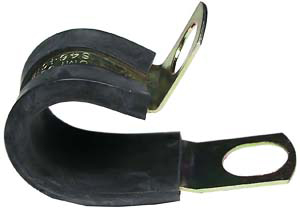 7/8" Rubber Insulated Zinc Plated Steel Cable Clamp