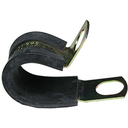 7/8" Rubber Insulated Zinc Plated Steel Cable Clamp