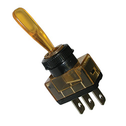 16A 12V On-Off Illuminated Toggle Switch - Amber
