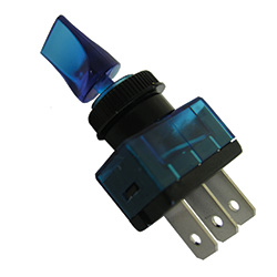 16A 12V On-Off Duckbill Illuminated Switch - Blue