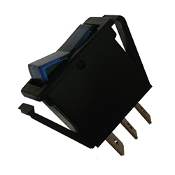 20A 12V On-Off Slim Illuminated Rocker Switch - Blue