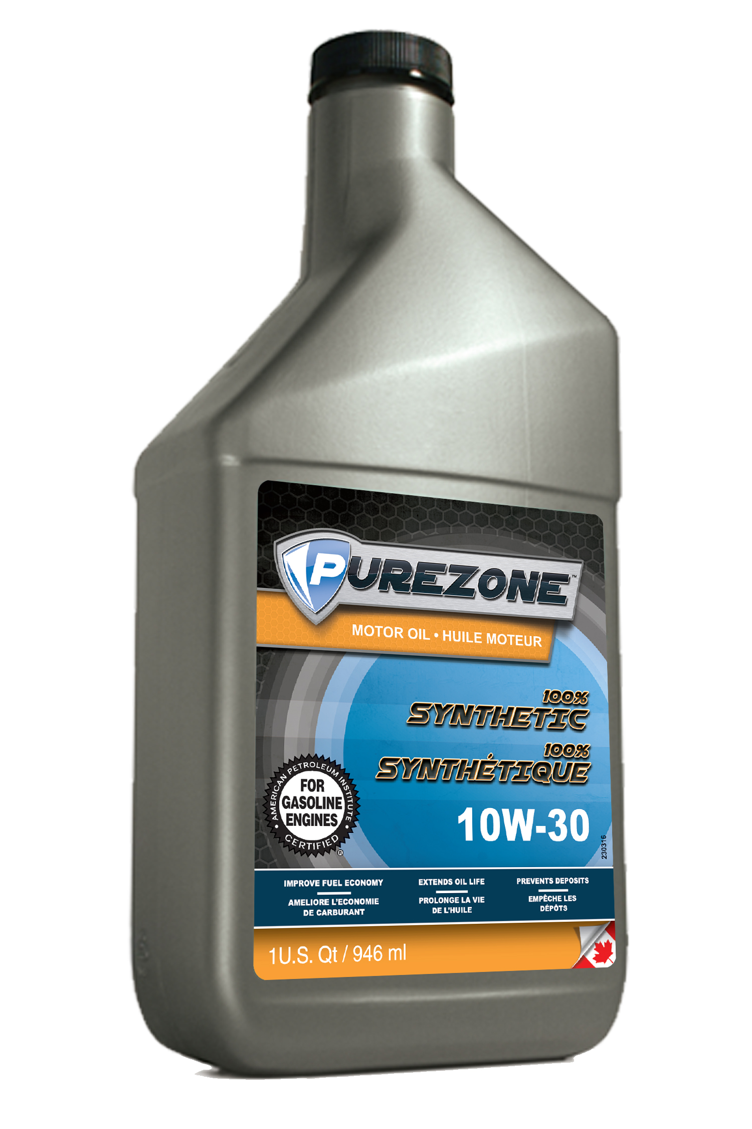 Huile moteur synthétique 10W30 - 946 ml