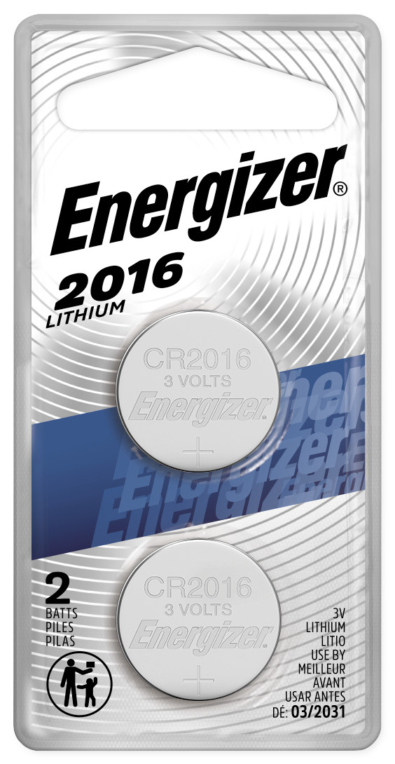 Energizer 2016 Batteries (2 Pack), 3V Lithium Coin Batteries