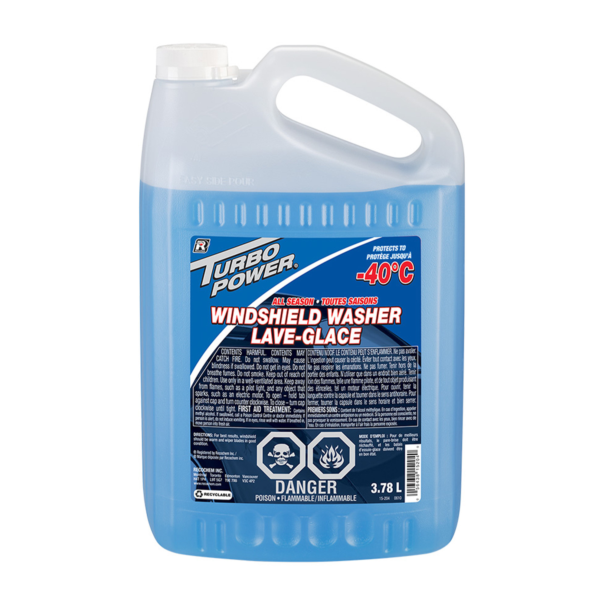 Turbo Power - Liquide lave-glace toutes saisons, -40 °C, 3,78 L