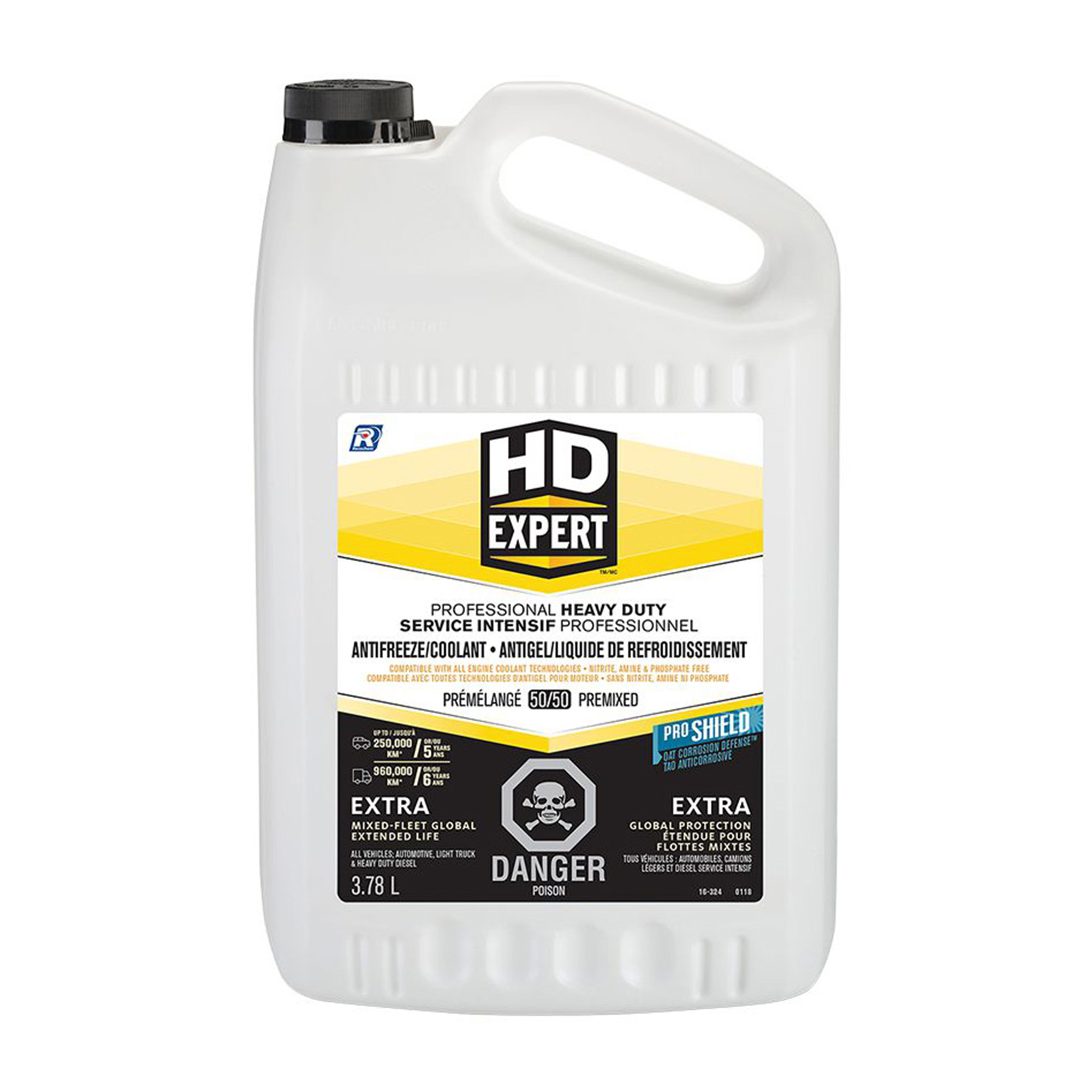 HD Expert - Antigel/liquide de refroidissement à usage intensif Global, 50/50, prédilué, à usage mixte, 3,78 L