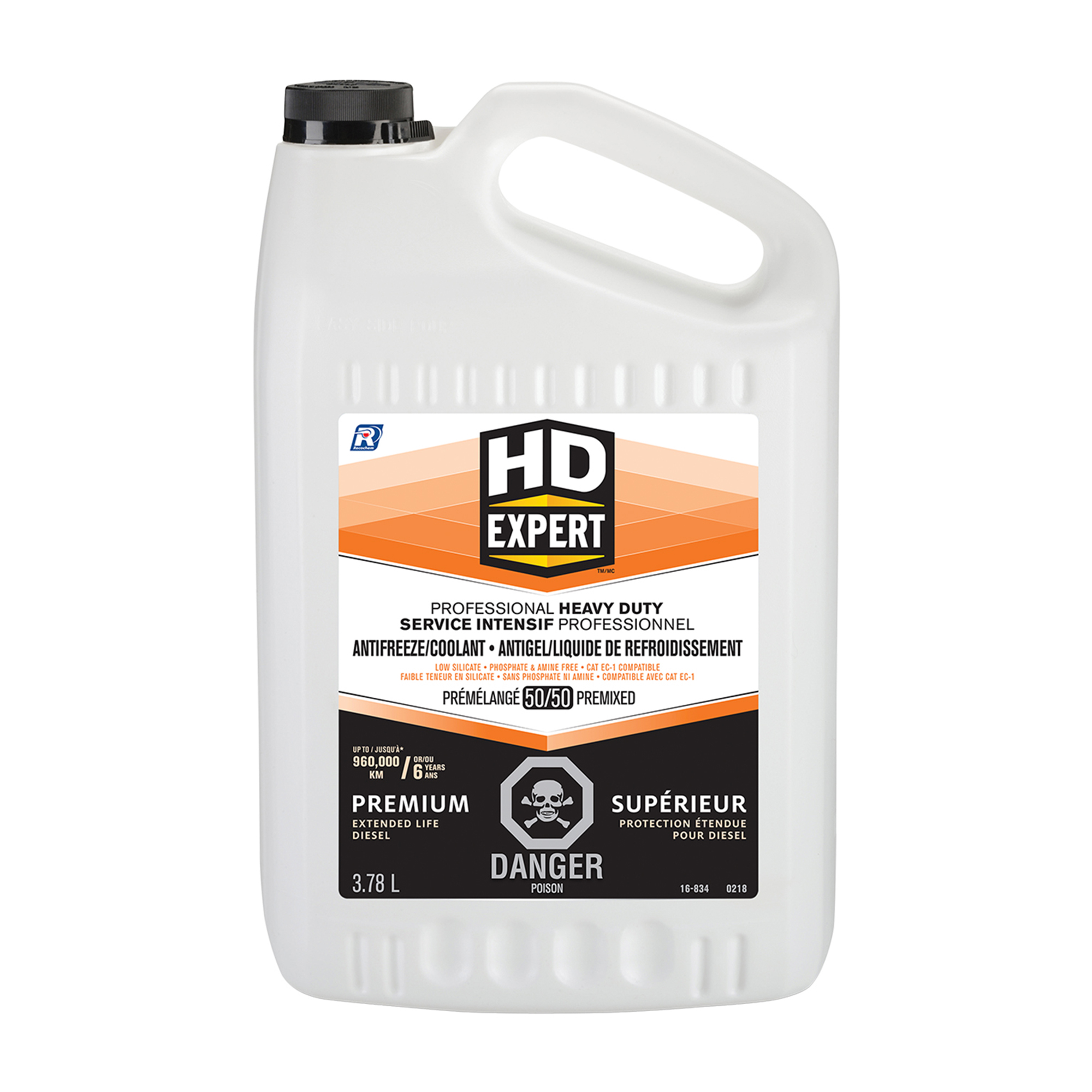 HD Expert - Antigel/liquide de refroidissement robuste prédilué 50/50 à durée de vie prolongée, haut de gamme, 3,78 L